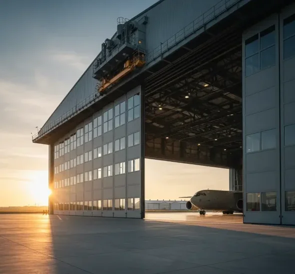 Large hangar door installation and maintenance service