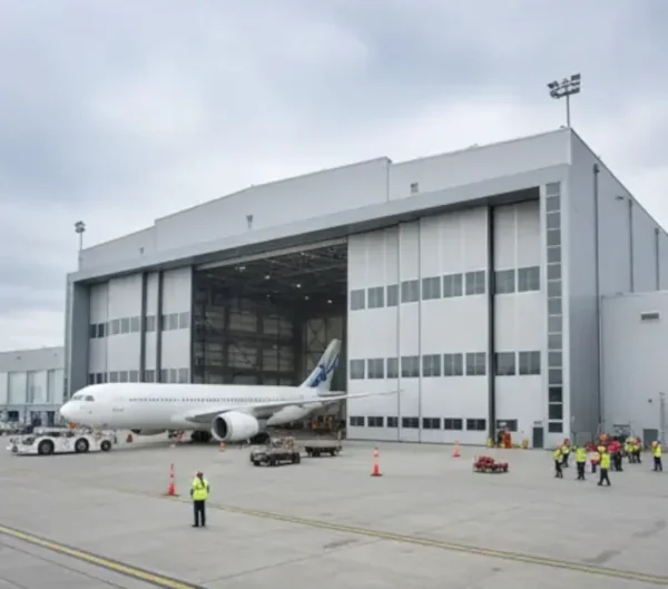 Certified safety inspection of a large scale industrial hangar door by All Door Tech