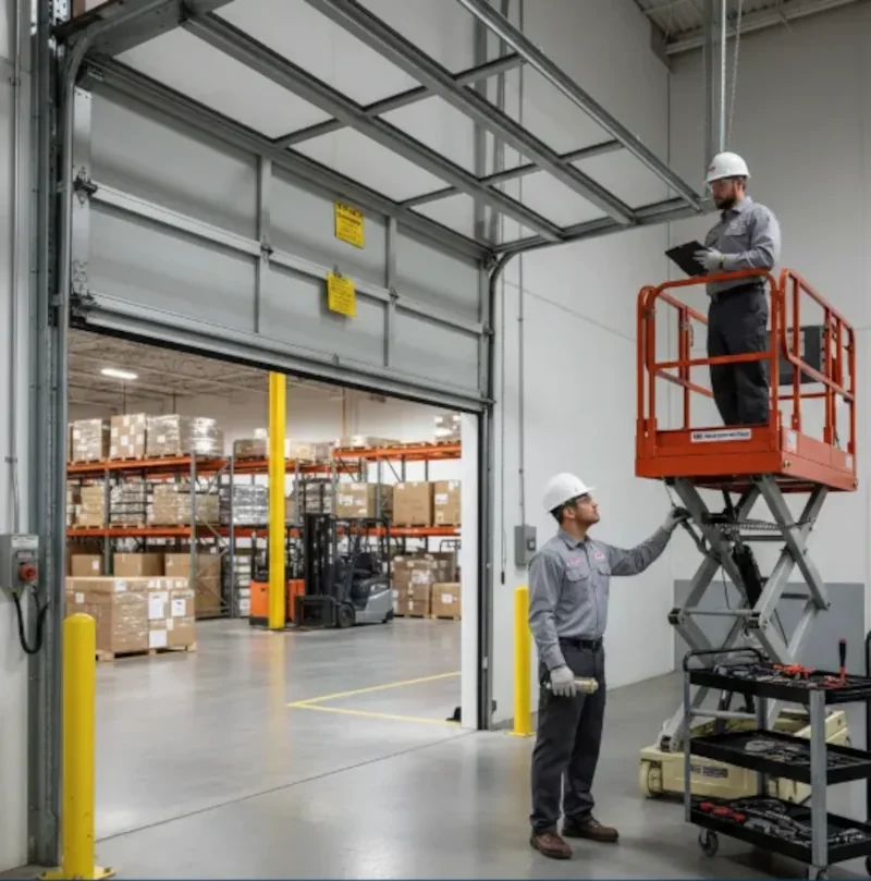 Certified door safety inspection for industrial facility compliance