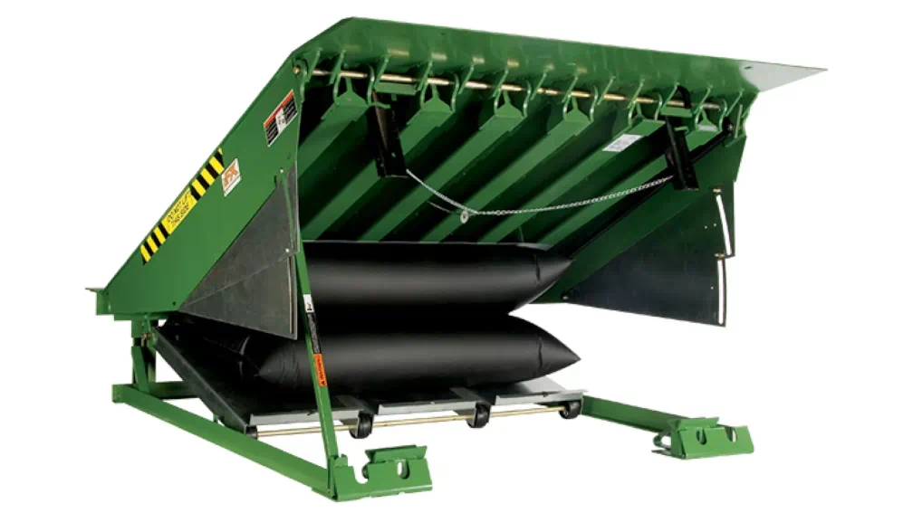 Close up of hydraulic dock leveler mechanism