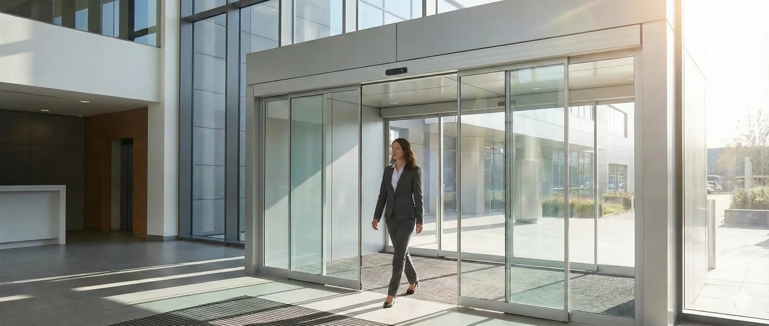 Professional installation of automatic sliding glass doors