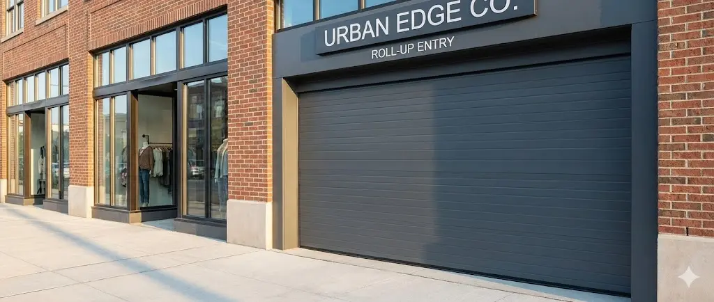 Professional installation of a commercial roll up security door