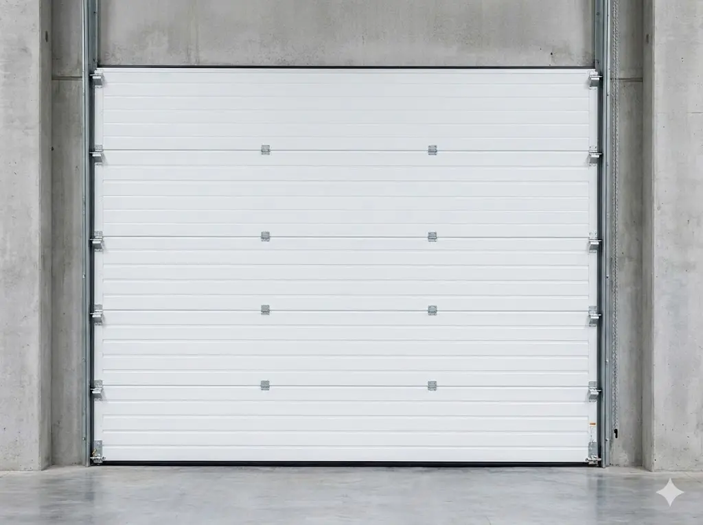 Heavy-duty insulated sectional overhead door installation in Riverside industrial warehouse